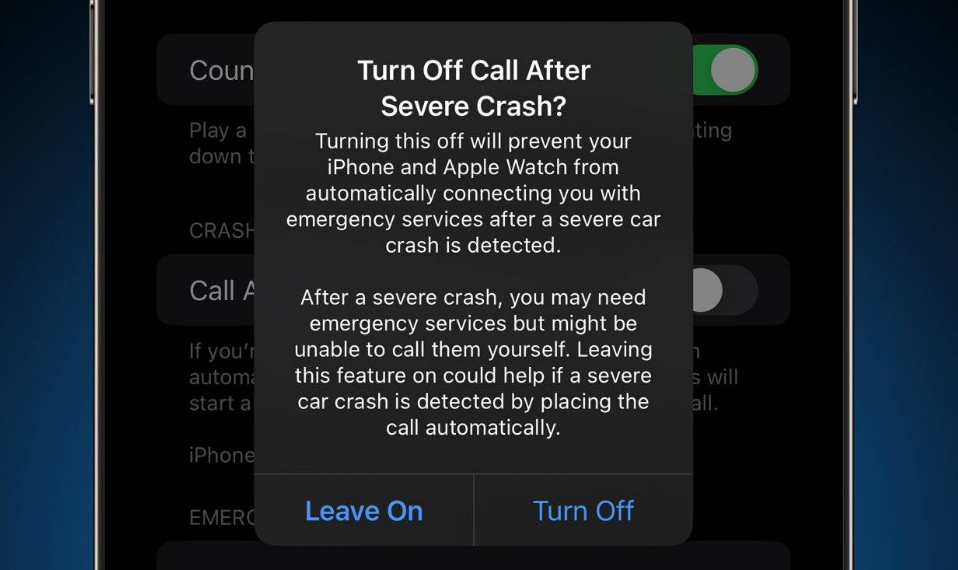 宁明苹果14维修分享 iPhone 14 和 Apple Watch 上关闭崩溃检测 