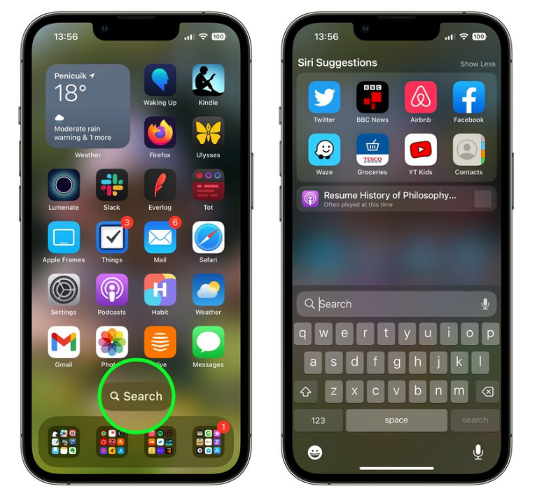 宁明苹果手机维修分享升级到 iOS 16 后，如何删除主屏幕上的搜索按钮 