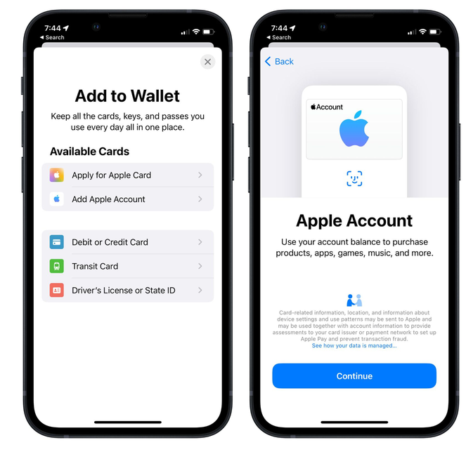宁明苹果手机维修分享iOS 15.5钱包App如何添加 Apple 账户 